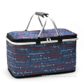 2021 hot selling Collapsible cooler market tote Aluminum handle storage shopping picnic basket